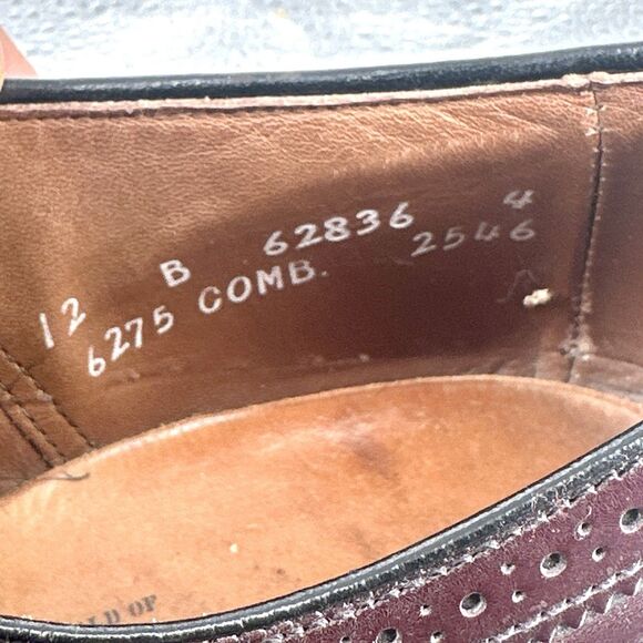 Allen Edmonds McAllister Men’s 12 B Burgundy Leather Wingtip Oxford Dress Shoes main image 4